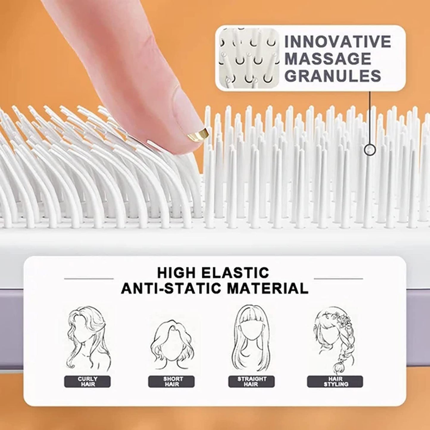 Self-Cleaning Anti-Static Hair Brush
