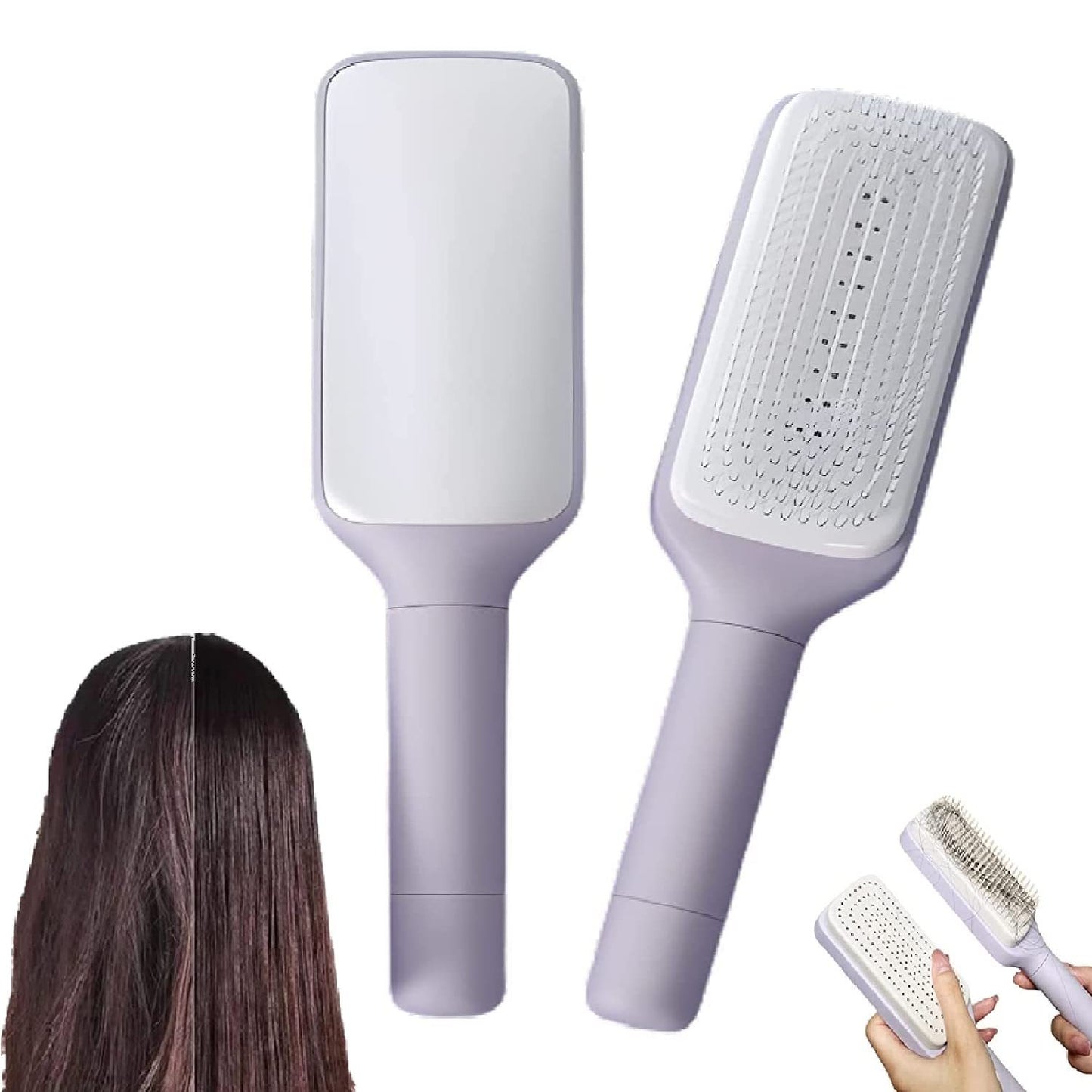 Self-Cleaning Anti-Static Hair Brush