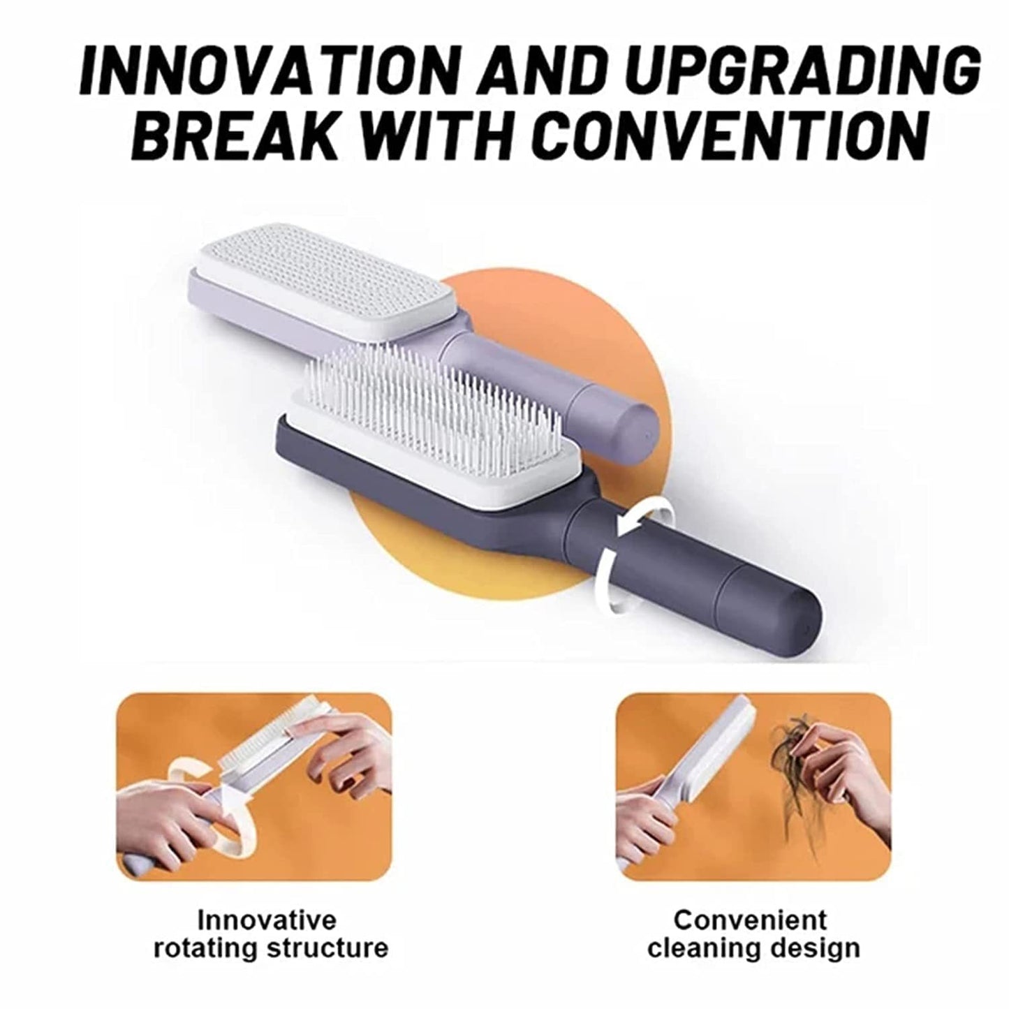 Self-Cleaning Anti-Static Hair Brush
